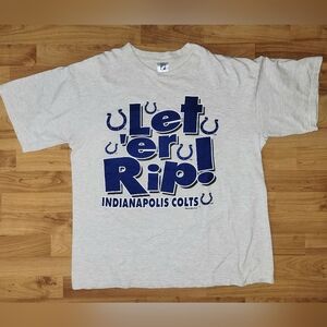 Vintage Indianapolis Colts 1993 NFL Logo 7 Gray T-shirt Made In USA, XL